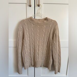 Bartolini Cashmere Blend Cable knit Sweater Women Size Small Cream Minimalist